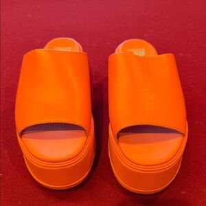 Sorel Bright Orange Platform Mules